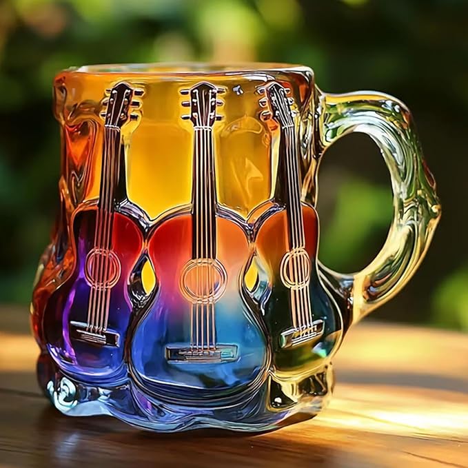 Handgefertigte 3D-Gitarrenkunst-Tasse