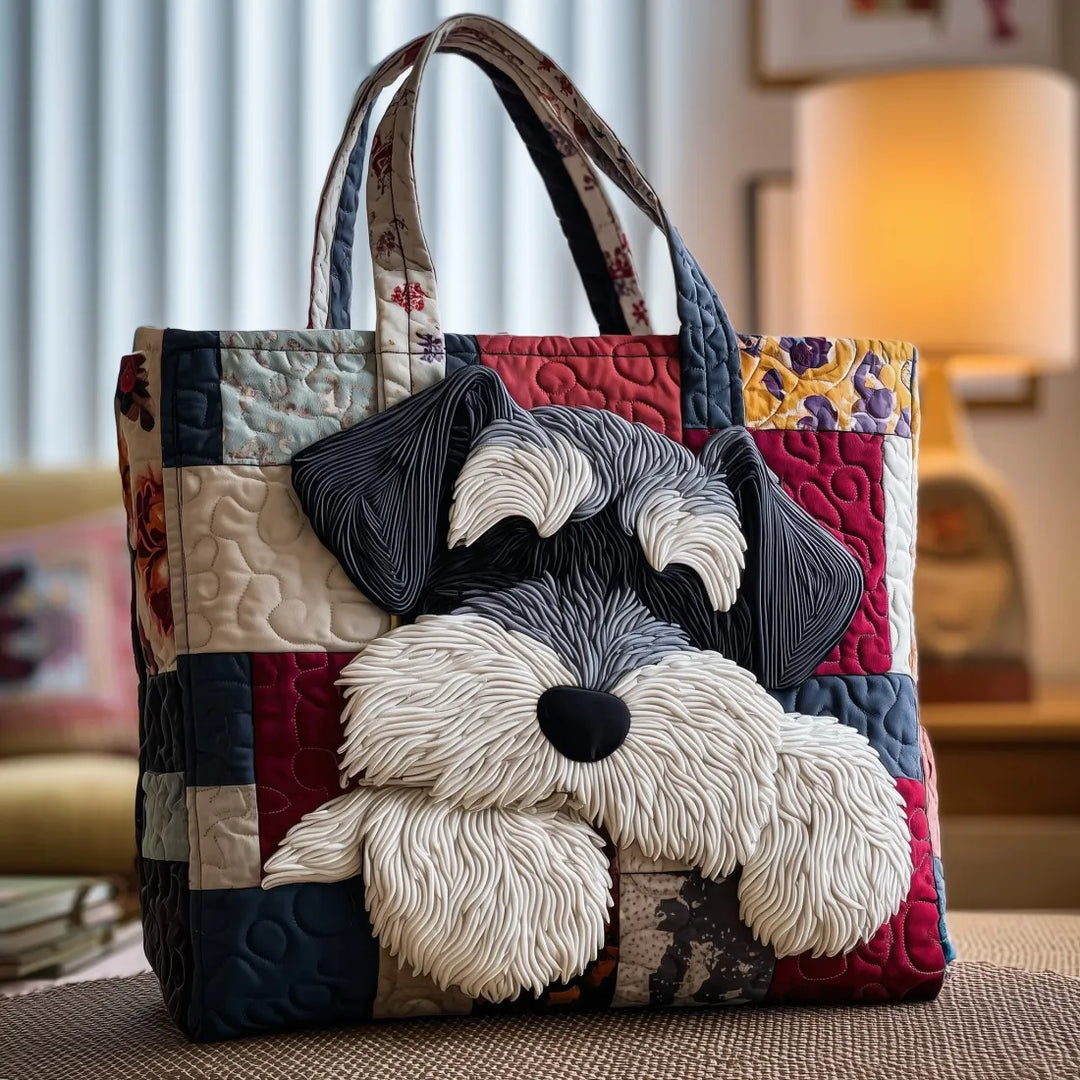 Handgemachte Einkaufstasche mit Schnauzer