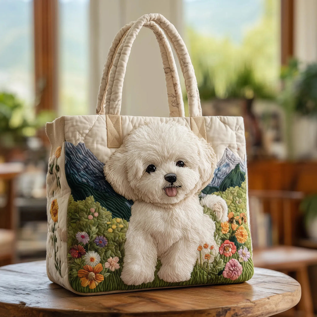Handgefertigte Quilt-Tasche mit Hundemotiv