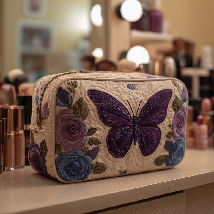 Gesteppte Kosmetiktasche mit Schmetterling NCU0DK10504