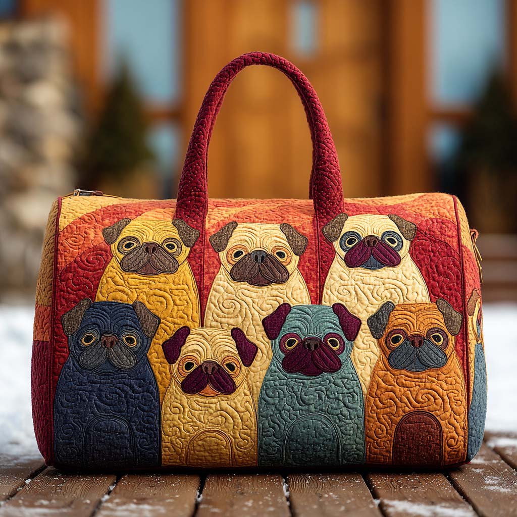 Gesteppte Reisetasche – Pummeliger Mops