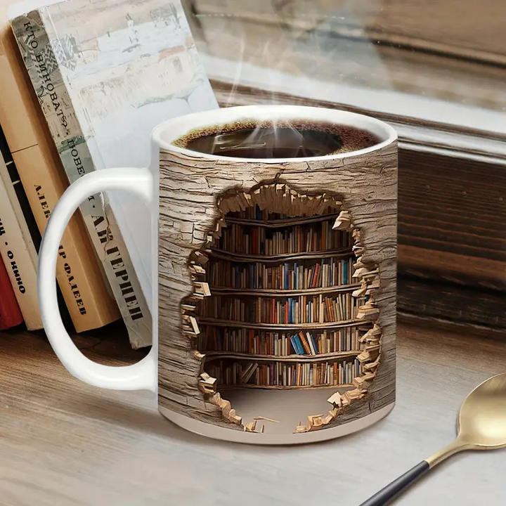 Charmante Bibliotheks-Tasse mit Wärmeaktivierung
