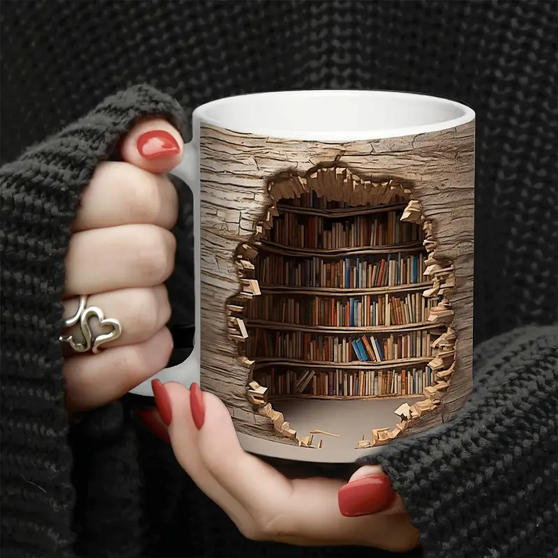 Charmante Bibliotheks-Tasse mit Wärmeaktivierung