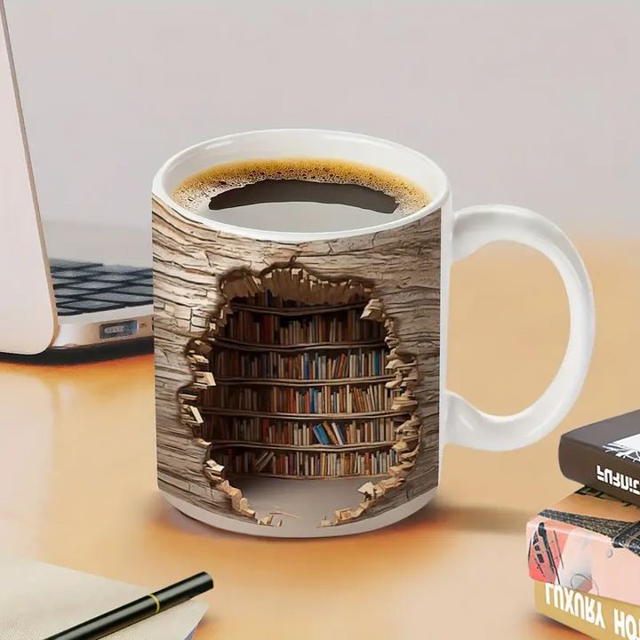 Charmante Bibliotheks-Tasse mit Wärmeaktivierung