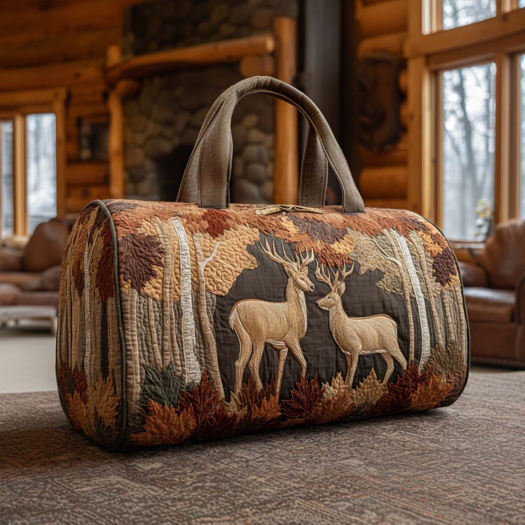 Gesteppte Reisetasche – Hirsch im Wald