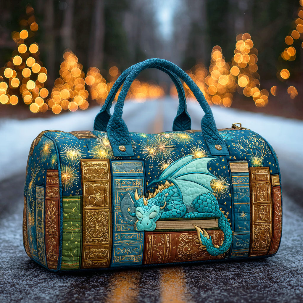 Gesteppte Reisetasche – Drache und Zauberbuch