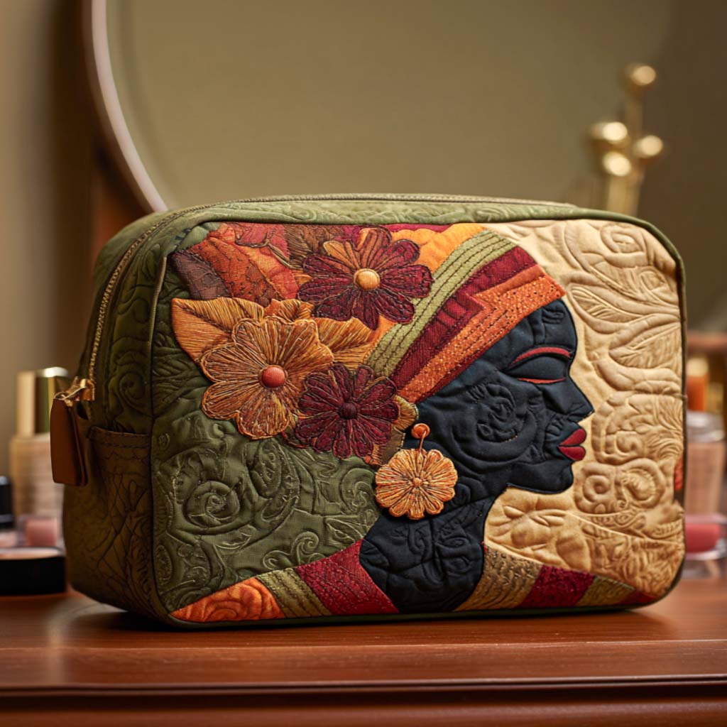 Gesteppte Kosmetiktasche mit zarten Blumen NCU0NT10374