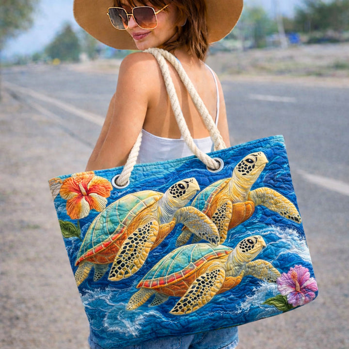 Handgefertigte Strandtasche | Meeresschildkröte II