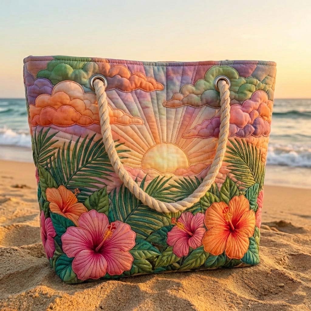Handgemachte Strandtasche | Tropischer Morgen