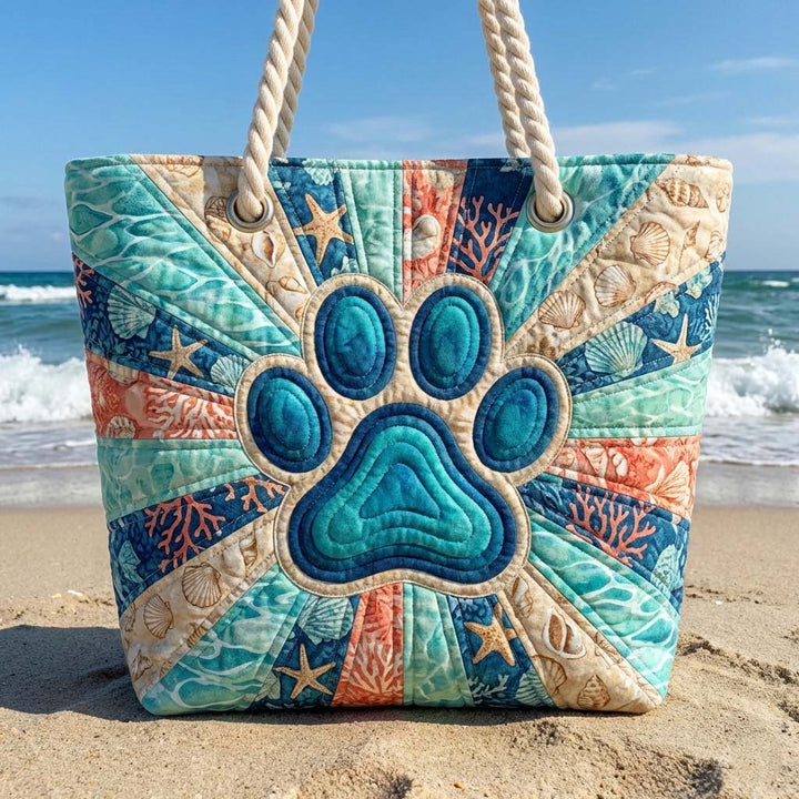 Handgefertigte Strandtasche | Pfotenabdruck