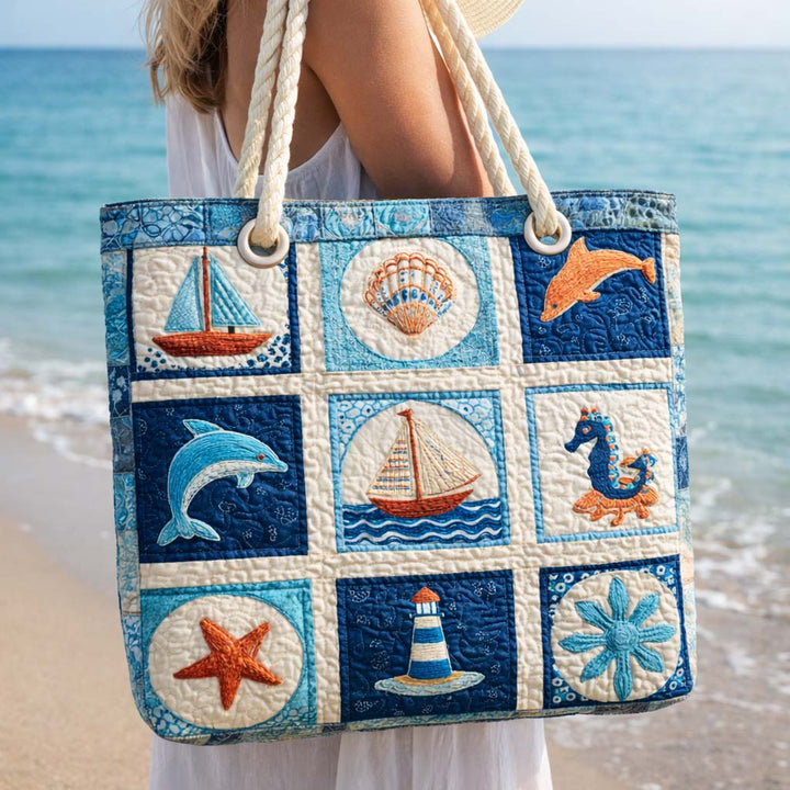 Handgemachte Strandtasche | Meereslebewesen