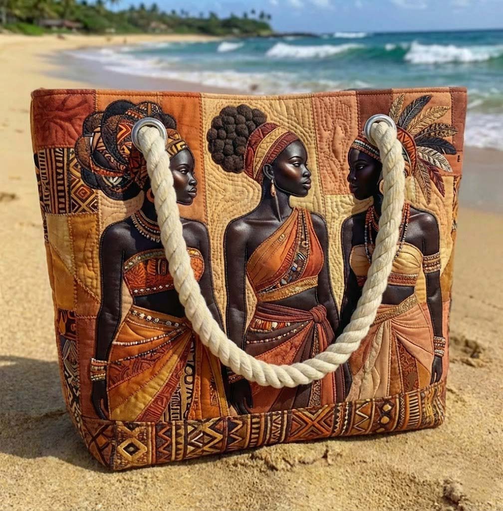 Handgefertigte Strandtasche | Melanin Queens Glow