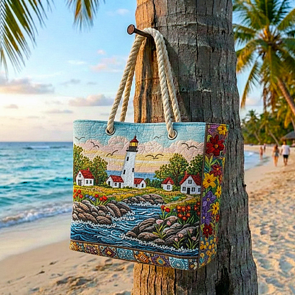 Handgemachte Strandtasche | Leuchtturm Glanz