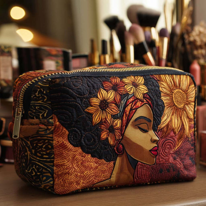 Gesteppte Kosmetiktasche mit goldener Krone NCU0NT10376