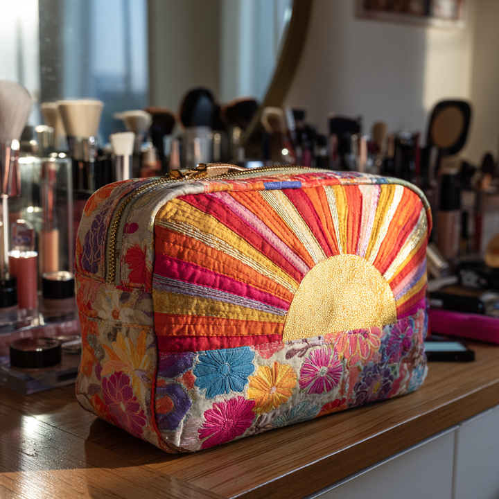 Gesteppte Kosmetiktasche mit goldenem Horizont NCU0DK10294