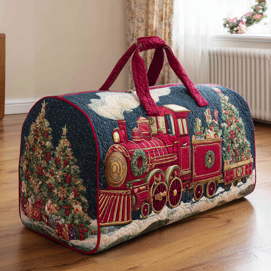 Gesteppte Reisetasche – Weihnachtszug