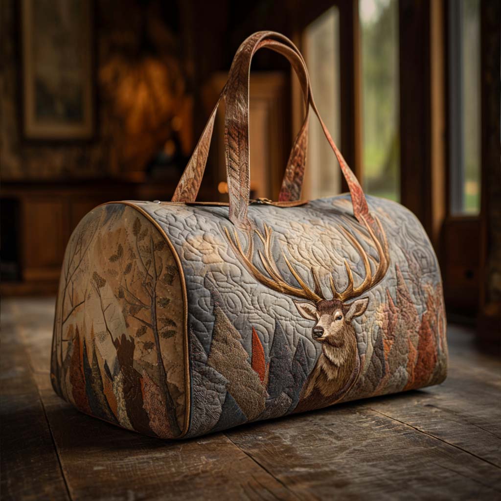 Gesteppte Reisetasche – Majestätischer Hirsch
