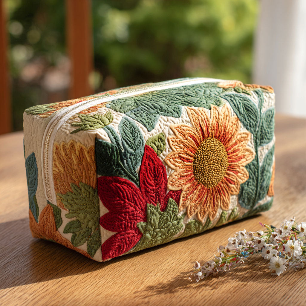 Gesteppte Kosmetiktasche mit Morgenblume NCU0PT9257
