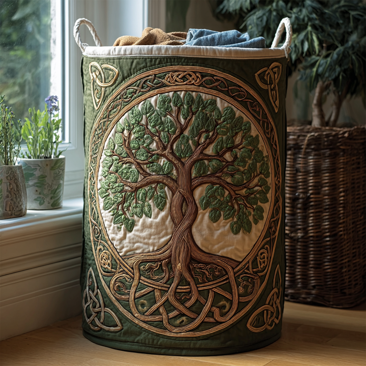 Baum des Lebens | Handgemachter Wäschekorb