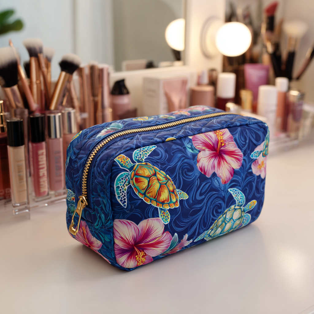 Gesteppte Kosmetiktasche mit Meeresschildkröte NCU0DK10238