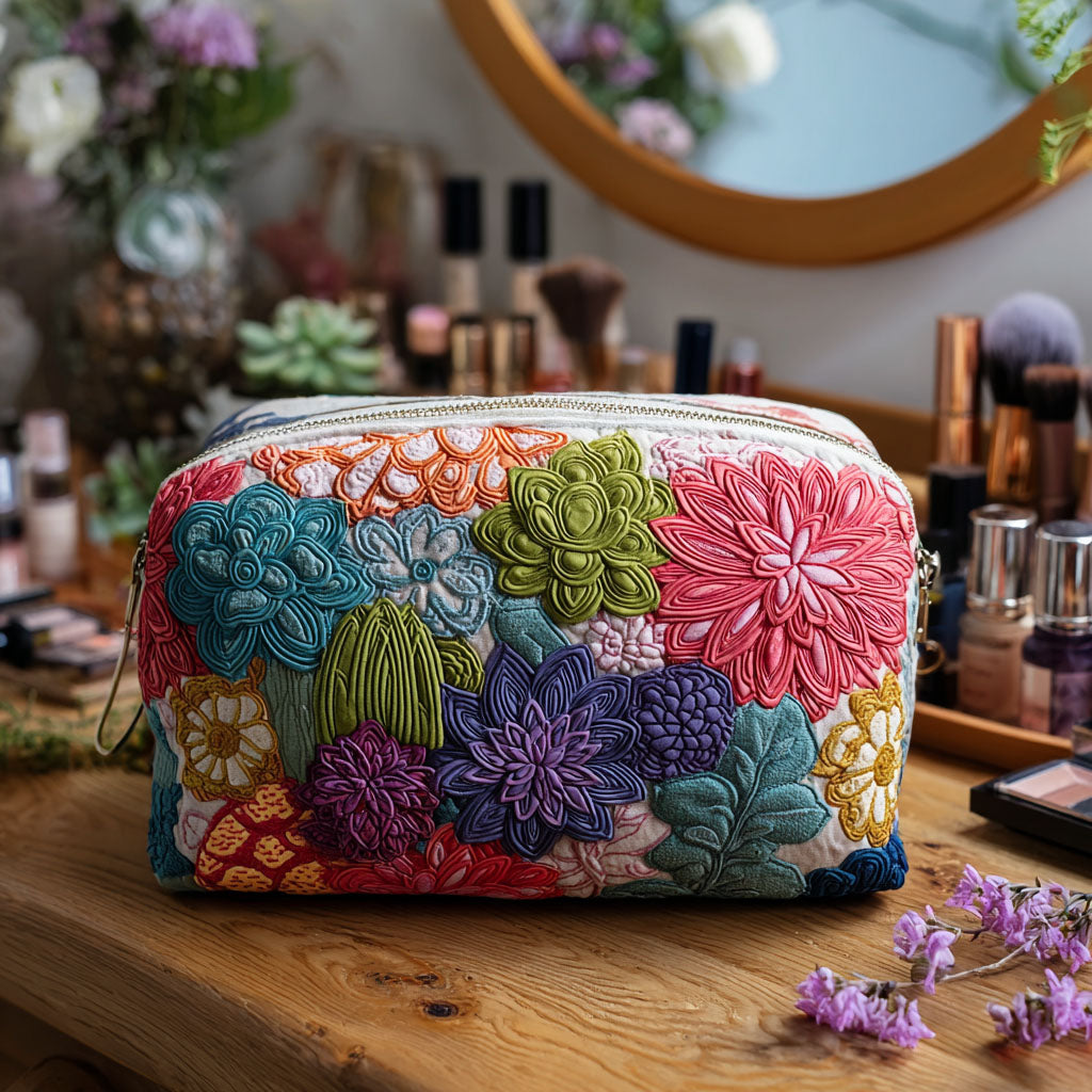 Gesteppte Kosmetiktasche mit Kaktusgarten NCU0PT9626