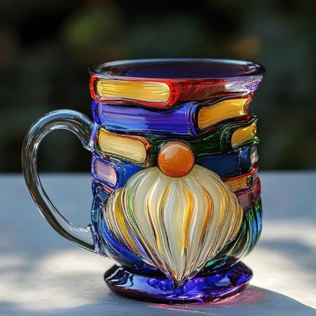 3D Zwerghandgemachte Tasse für Buchliebhaber