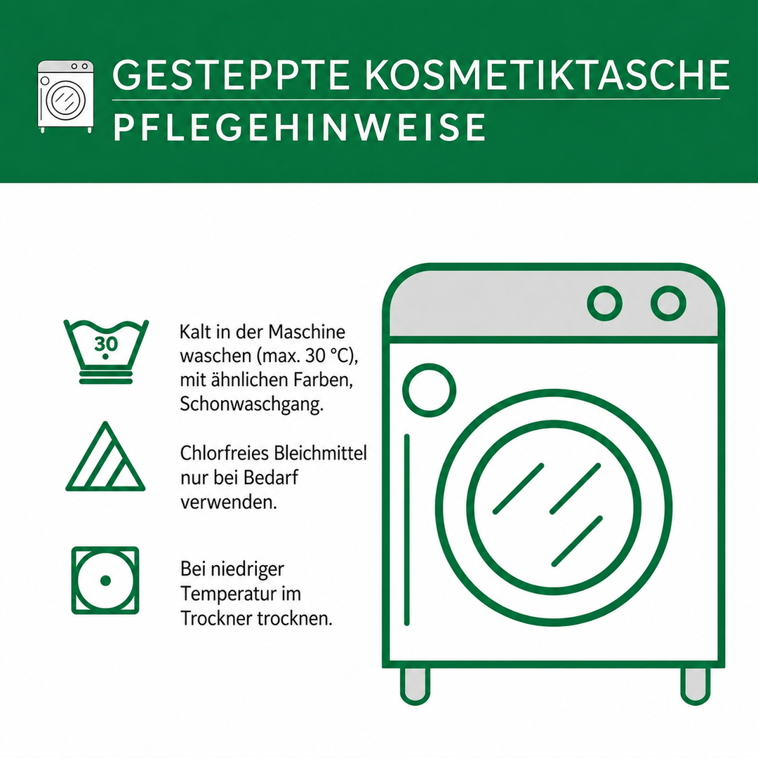 Gesteppte Kosmetiktasche mit Hühnern auf der Wiese NCU0DK10289
