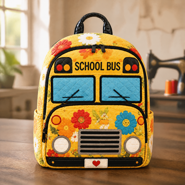 Gesteppter Rucksack mit Blumendruck
