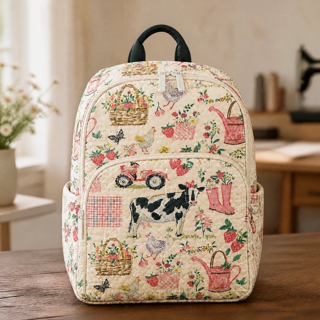 Ländlicher Cottagecore-Stepprucksack