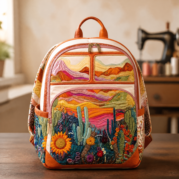 Gesteppter Rucksack mit Wüstenkaktus