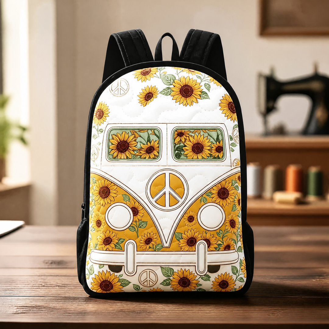 Hippie Van Stepprucksack mit schwarzen Schultergurten