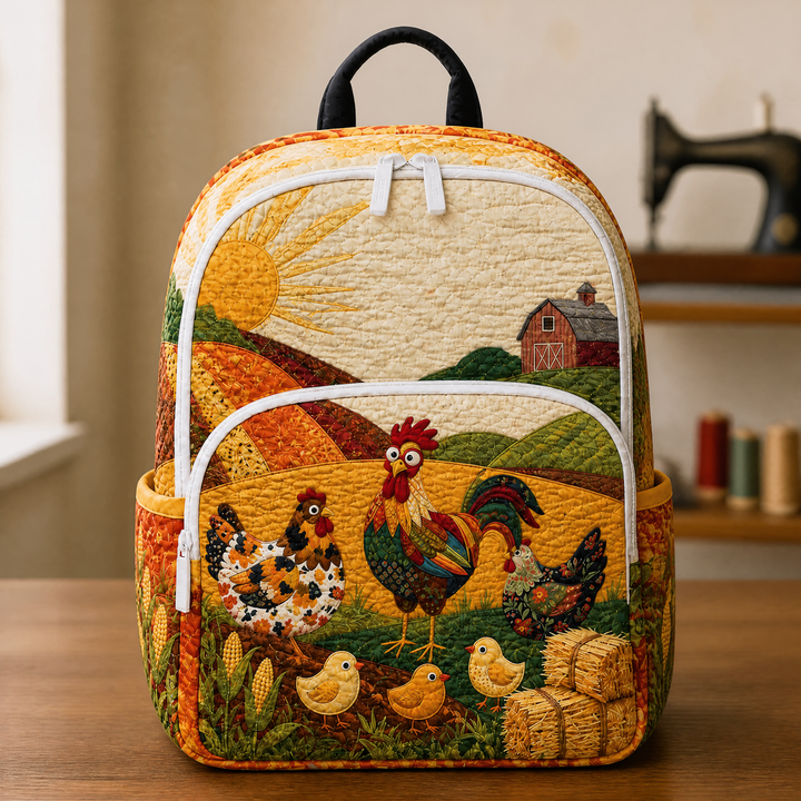 Country-Stepprucksack mit Hühnern und Scheune